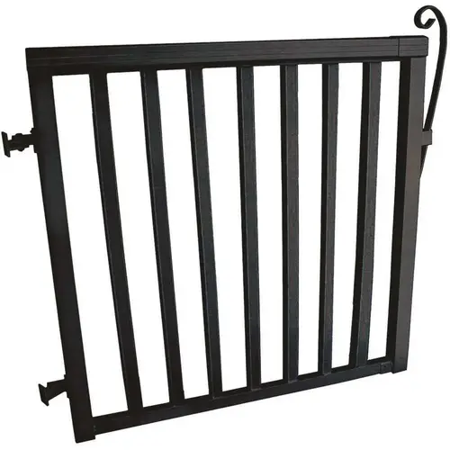 42 " X 40 " Black Aluminum Deck Railing Wide Picket Gate 42 " X 40 " Black Aluminum Deck Railing Wide Picket Gate
