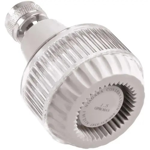 1-Spray 2.5 in. Single Wall Mount Low Flow Fixed Shower Head in White