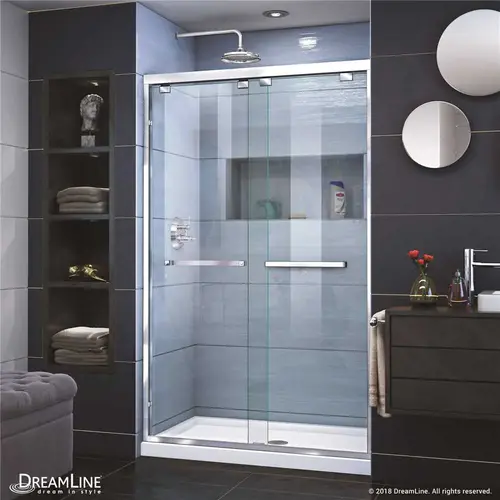 Encore 44 to 48 in. x 76 in. Semi-Frameless Bypass Shower Door in Chrome Encore 44 to 48 in. x 76 in. Semi-Frameless Bypass Shower Door in Chrome