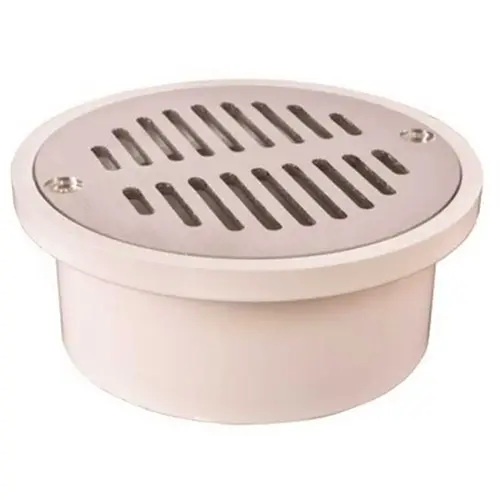 4 in. x 4 in. General-Purpose Heavy-Duty Drain White 4 in. x 4 in. General-Purpose Heavy-Duty Drain White