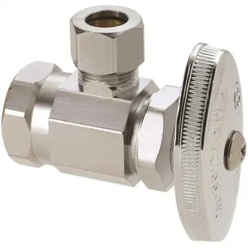 1/2 in. FIP Inlet x 3/8 in. OD Comp Outlet Multi-Turn Angle Stop chrome