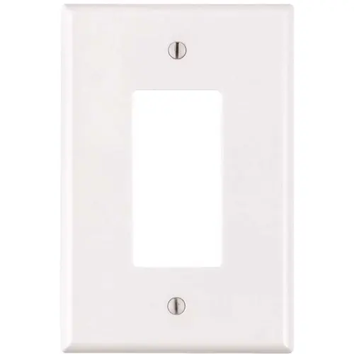 Decora 1-Gang Plastic Oversized Rocker Decorator Wall Plate, White Decora 1-Gang Plastic Oversized Rocker Decorator Wall Plate, White