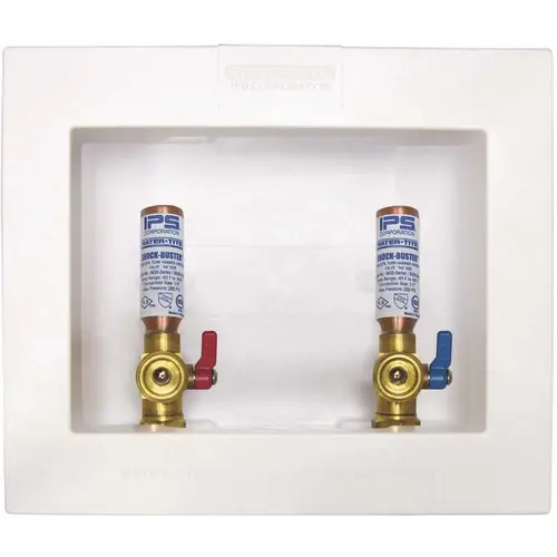 1/2 in. PEX Econo Center Drain Washing Machine Outlet Box with Brass Hammer Arrestors