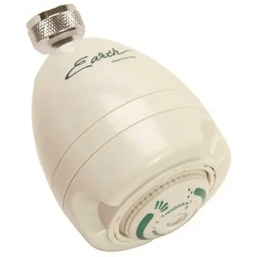 3-Spray 2.7 in. Single Wall Mount Low Flow Fixed Adjustable Shower Head in White