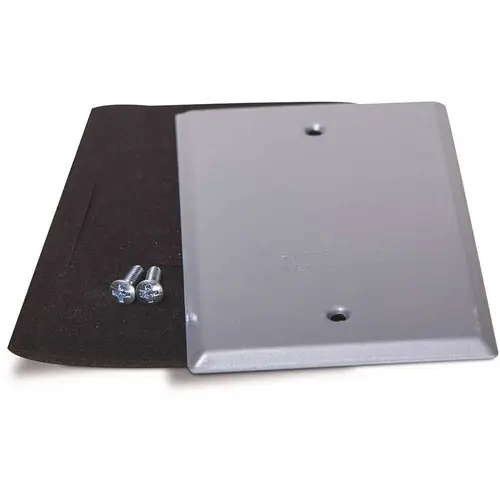 Cover, 4-17/32 in L, 2-25/32 in W, Aluminum, Gray, Powder-Coated Cover, 4-17/32 in L, 2-25/32 in W, Aluminum, Gray, Powder-Coated