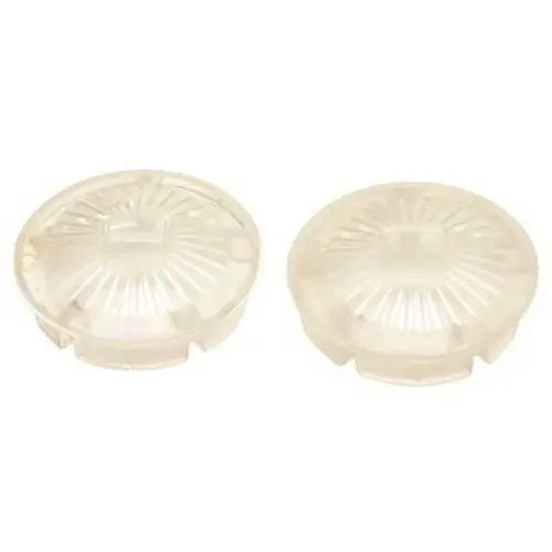 Gerber and Bayview Hot and Cold Index Buttons in Clear Pair Off-White