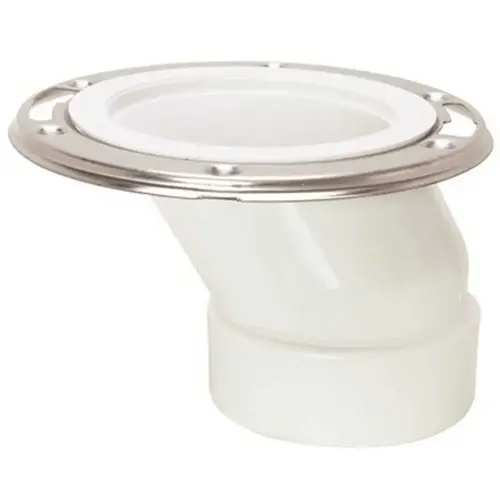 3 in. Closet Flange Offset Swivel PVC White w/SS swivel ring 3 in. Closet Flange Offset Swivel PVC White w/SS swivel ring