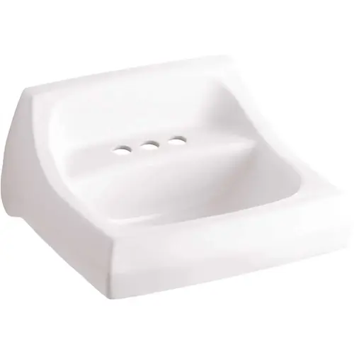 Kingston Wall-Mount Vitreous China Bathroom Sink in White with Overflow Drain Kingston Wall-Mount Vitreous China Bathroom Sink in White with Overflow Drain