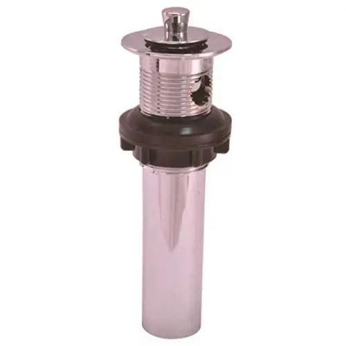 1-1/4 in. x 5 in. Plastic Bathroom Co Pop-Up Overflow Plug Chrome 1-1/4 in. x 5 in. Plastic Bathroom Co Pop-Up Overflow Plug Chrome