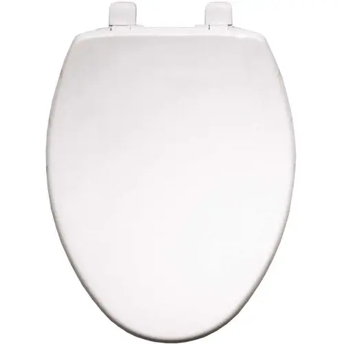 Whisper-Close Stay-Tite Round Enameled Wood Closed Front Toilet Seat In White Whisper-Close Stay-Tite Round Enameled Wood Closed Front Toilet Seat In White
