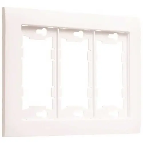 3-Gang ALLURE Wallplate Frame, White - pack of 3