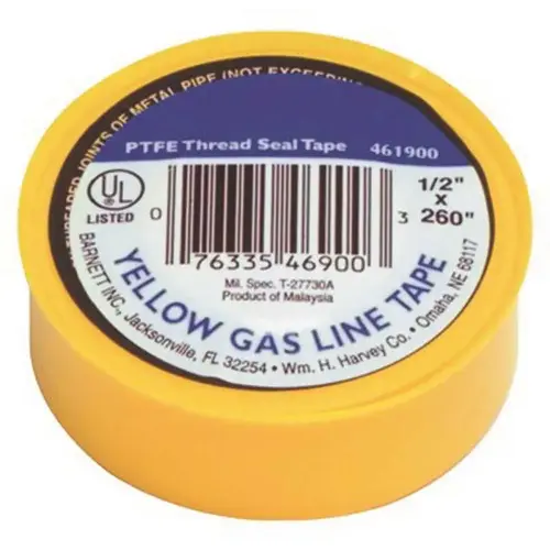 1/2 in. x 260 in. Yellow Teflon Tape