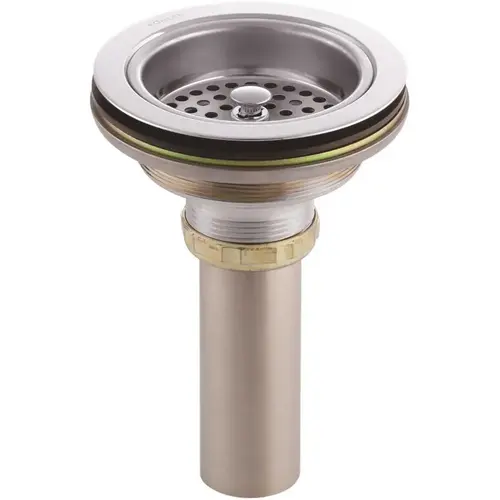 Duostrainer 4-1/2 in. Sink Strainer with Tailpiece in Polished Chrome Duostrainer 4-1/2 in. Sink Strainer with Tailpiece in Polished Chrome