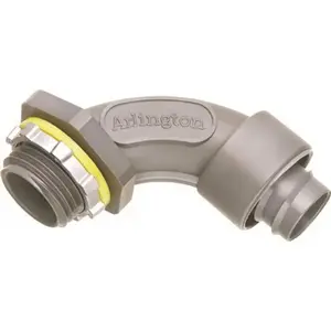 Arlington Industries NMSC9075 3/4 in. Liquid-Tight Screw-On 90-Degree Non-Metallic Connector Gray