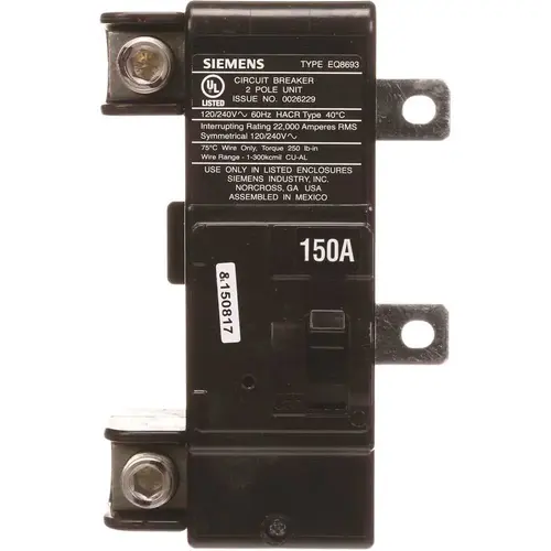 150 Amp Main Breaker Conversion Kit Black 150 Amp Main Breaker Conversion Kit Black