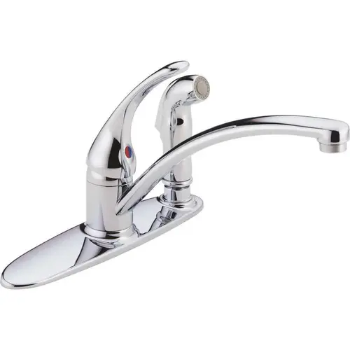 Foundations Single-Handle Standard Kitchen Faucet with Side Sprayer in Chrome Foundations Single-Handle Standard Kitchen Faucet with Side Sprayer in Chrome