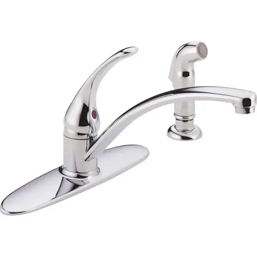 Foundations Single-Handle Standard Kitchen Faucet with Side Sprayer in Chrome Foundations Single-Handle Standard Kitchen Faucet with Side Sprayer in Chrome