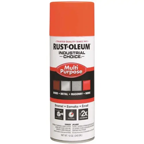 12 oz. Gloss Flourescent Orange Enamel Spray Paint 12 oz. Gloss Flourescent Orange Enamel Spray Paint