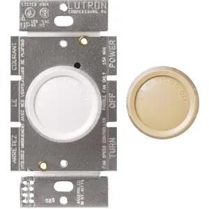 Lutron 750450 Rotary 1.5 Amp 3-Speed Single-Pole Fan Control, White