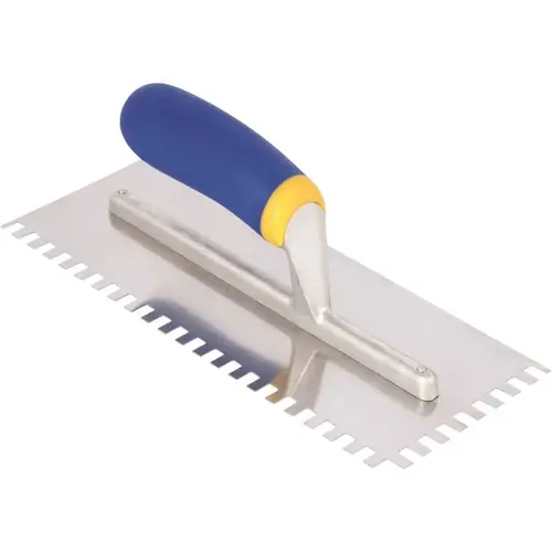 Comfort Grip 1/4 in. x 3/8 in. x 1/4 in. Stainless Steel Square-Notch Trowel Comfort Grip 1/4 in. x 3/8 in. x 1/4 in. Stainless Steel Square-Notch Trowel