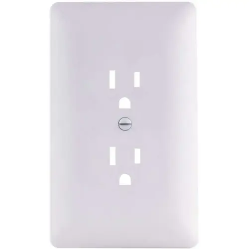 1-Gang Duplex Plastic Wall Plate, White Textured - pack of 5