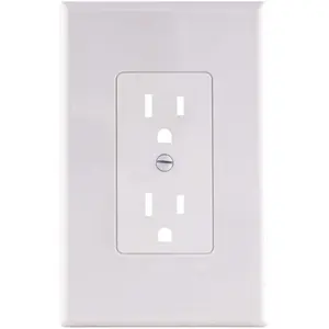 Titan3 Technology TPPCSW-D-5 1-Gang Decorator Plastic Wall Plate, White Smooth - pack of 5