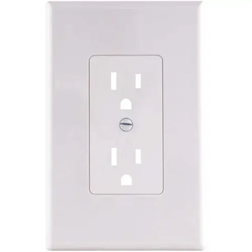 1-Gang Decorator Plastic Wall Plate, White Smooth - pack of 5