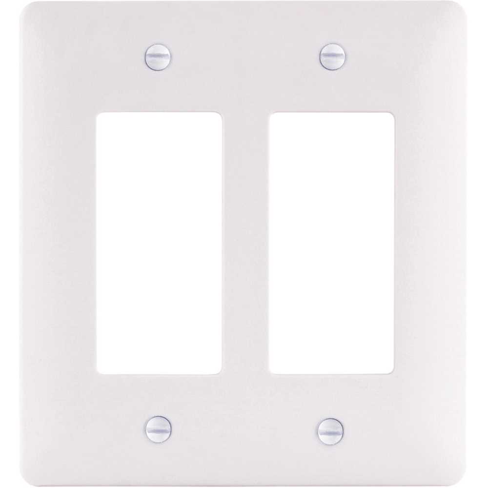 Titan3 Technology TPPW-RR-5 2-Gang Decorator Plastic Wall Plate, White Textured - pack of 5