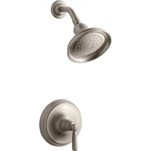 Bancroft 1-Spray 6.4 in. Single Wall Mount Fixed Shower Head in Vibrant Brushed Nickel Bancroft 1-Spray 6.4 in. Single Wall Mount Fixed Shower Head in Vibrant Brushed Nickel