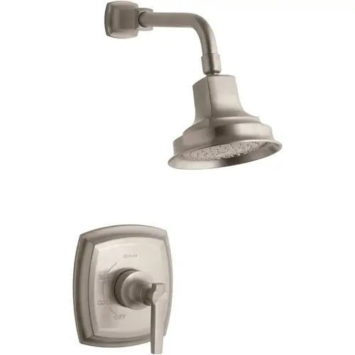 Margaux 1-Spray 6.5 in. Single Wall Mount Fixed Shower Head in Vibrant Brushed Nickel Margaux 1-Spray 6.5 in. Single Wall Mount Fixed Shower Head in Vibrant Brushed Nickel