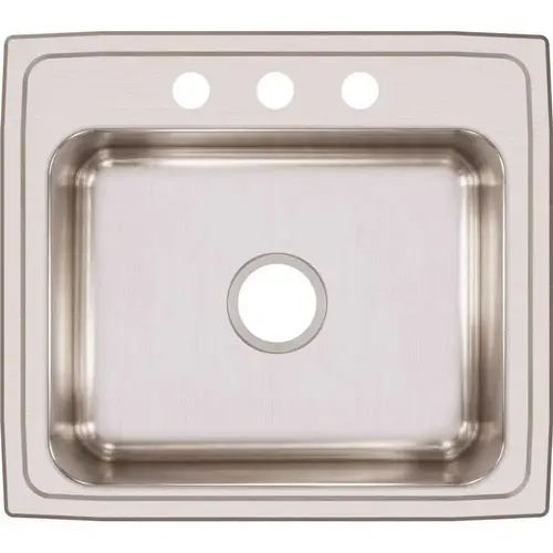 Lustertone Drop-In Stainless Steel 22 in. 3-Hole Single Bowl Kitchen Sink