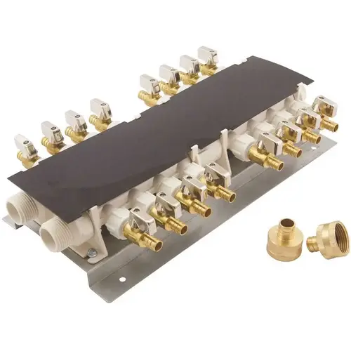 16-Port PEX Manifold with 1/2 in. Brass Ball Valves 16-Port PEX Manifold with 1/2 in. Brass Ball Valves