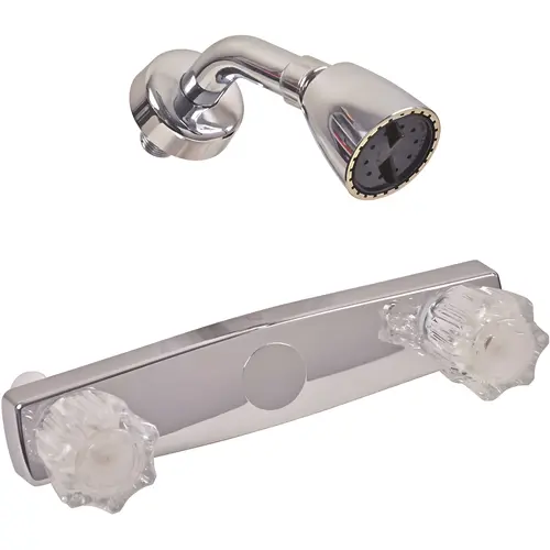 1-Spray 2-Handle 8 in. Mobile Home/RV Shower Faucet with Arm in Chrome (Valve Included) 1-Spray 2-Handle 8 in. Mobile Home/RV Shower Faucet with Arm in Chrome (Valve Included)