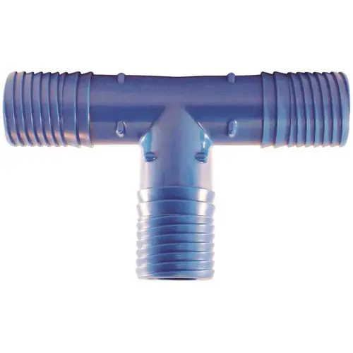 1 In. Barb Insert Blue Twister Polypropylene Tee Fitting