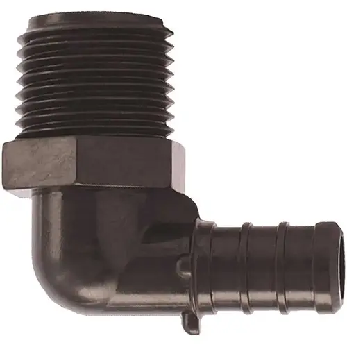 1/2 in. Plastic PEX Barb x Male Pipe Thread 90-Degree Elbow Black - pack of 5 1/2 in. Plastic PEX Barb x Male Pipe Thread 90-Degree Elbow Black - pack of 5