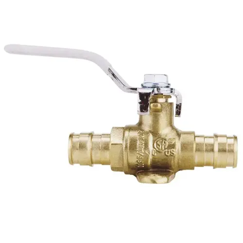 1/2 in. Brass PEX-A Barb Ball Valve with Drain and Mounting Pad 1/2 in. Brass PEX-A Barb Ball Valve with Drain and Mounting Pad