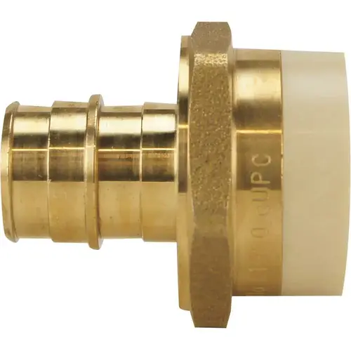 3/4 in. Brass PEX-A Barb x 3/4 in. Schedule 40 PVC Straight Adapter 3/4 in. Brass PEX-A Barb x 3/4 in. Schedule 40 PVC Straight Adapter