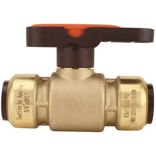 3/4 in. Brass Push-To-Connect Compact Ball Valve with Lockable Handle 3/4 in. Brass Push-To-Connect Compact Ball Valve with Lockable Handle