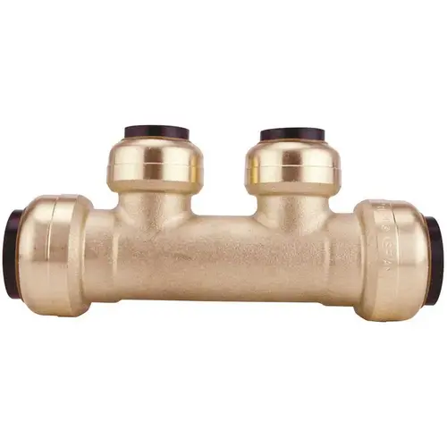 3/4 in. x 3/4 in. Brass Push-To-Connect Inlets with 2-Port Open Manifold 1/2 in. Push-To-Connect Outlets