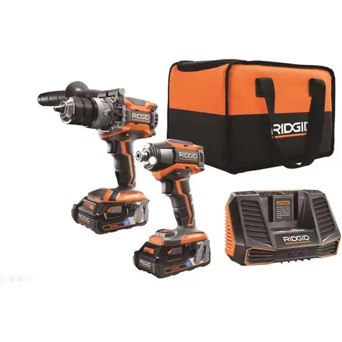 18-Volt OCTANE Lithium-Ion Cordless Brushless Combo Kit with Hammer Drill, Impact Driver, (2) 3.0 Ah Batteries, Charger Orange 18-Volt OCTANE Lithium-Ion Cordless Brushless Combo Kit with Hammer Drill, Impact Driver, (2) 3.0 Ah Batteries, Charger Orange