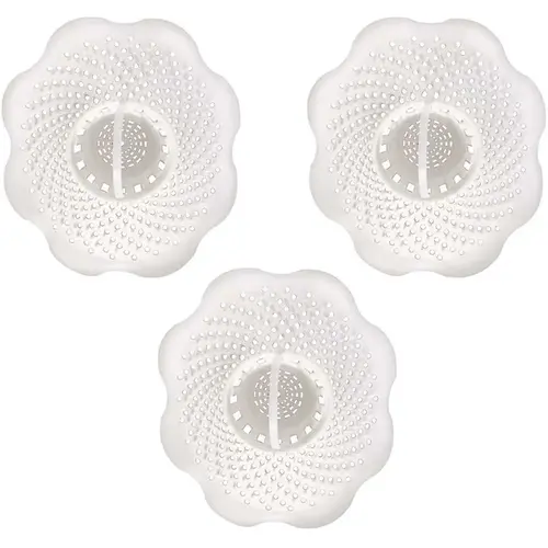 Hair Catcher Bathroom Tub Strainer in White Hair Catcher Bathroom Tub Strainer in White