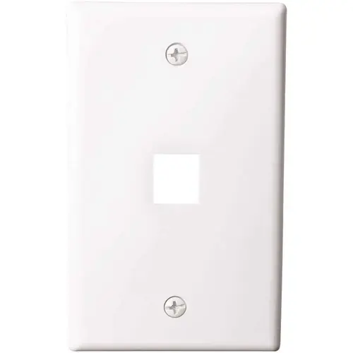 1-Gang Multimedia Wall Plate 1-Port Plastic White - pack of 10 1-Gang Multimedia Wall Plate 1-Port Plastic White - pack of 10
