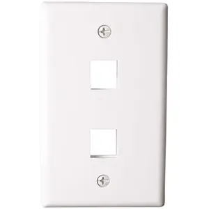 Westek TWBLNK2W-10 1-Gang Multi-Media Wall Plate 2-Port Plastic, White - pack of 10