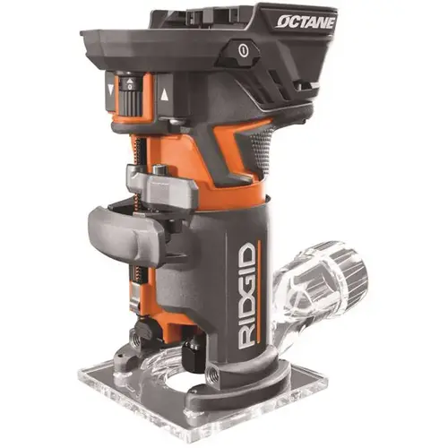 18-Volt OCTANE Cordless Brushless Compact Fixed Base Router with 1/4 in. Bit, Round and Square Bases, and Collet Wrench Orange 18-Volt OCTANE Cordless Brushless Compact Fixed Base Router with 1/4 in. Bit, Round and Square Bases, and Collet Wrench Orange