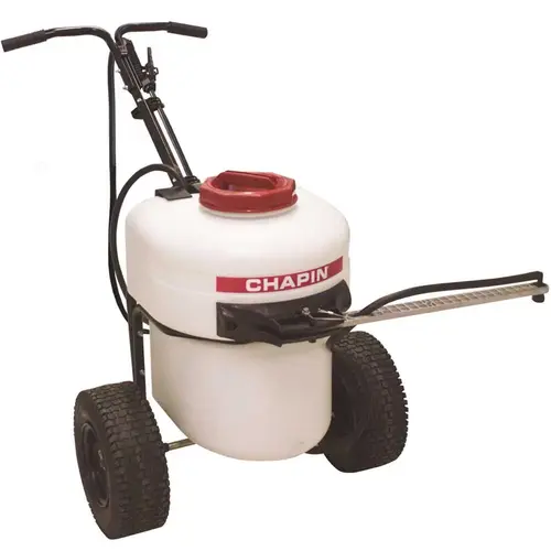 24 V Rechargeable Battery Powered Push Sprayer, 12 gal, 20 in Wand, 150 in Hose, Adjustable Nozzle Translucent