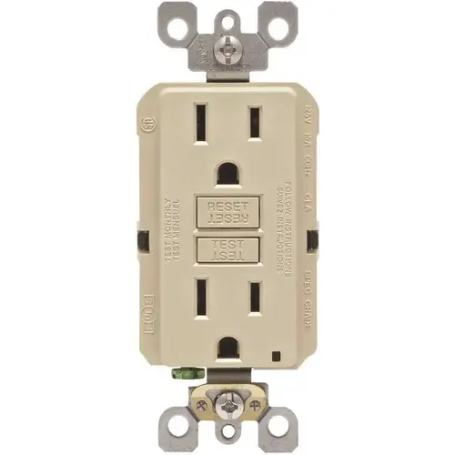 15 Amp Self-Test SmartlockPro Slim Duplex GFCI Outlet, Ivory 15 Amp Self-Test SmartlockPro Slim Duplex GFCI Outlet, Ivory