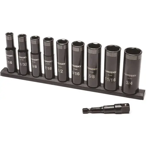 Husky 3/8 in. Drive Thin Wall Deep Impact Socket Set SAE Husky 3/8 in. Drive Thin Wall Deep Impact Socket Set SAE