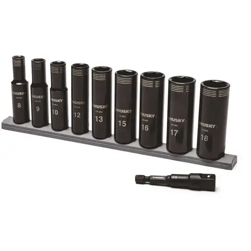 Husky 3/8 in. Drive Thin Wall Deep Impact Socket Set MM Husky 3/8 in. Drive Thin Wall Deep Impact Socket Set MM