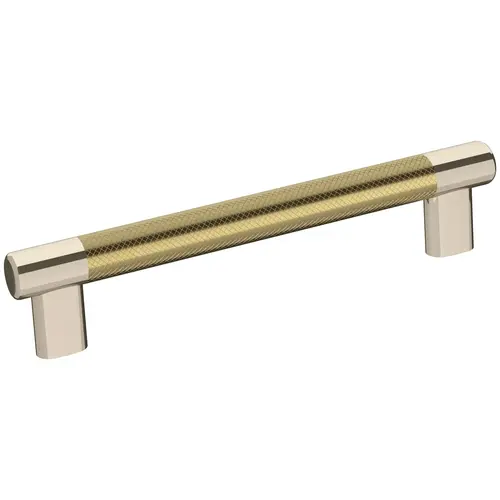 Esquire 6-5/16 in (160 mm) Center-to-Center Polished Nickel/Golden Champagne Cabinet Pull Esquire 6-5/16 in (160 mm) Center-to-Center Polished Nickel/Golden Champagne Cabinet Pull