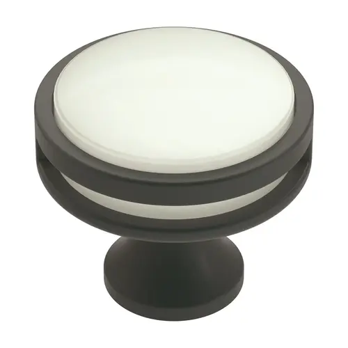 Oberon 1-3/8 in (35 mm) Diameter Matte Black/Frosted Cabinet Knob Oberon 1-3/8 in (35 mm) Diameter Matte Black/Frosted Cabinet Knob